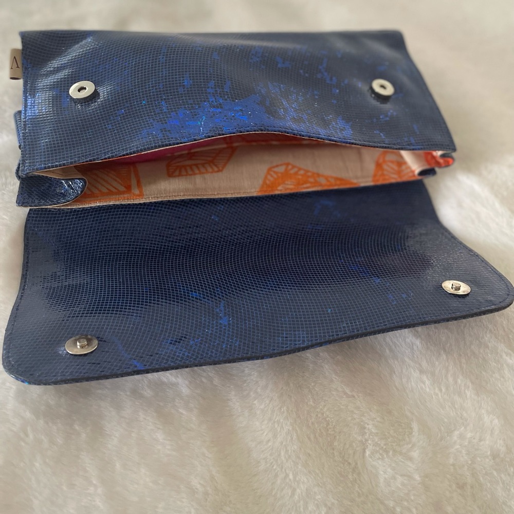 New Blue moon light leather Clutch vintage versatile style